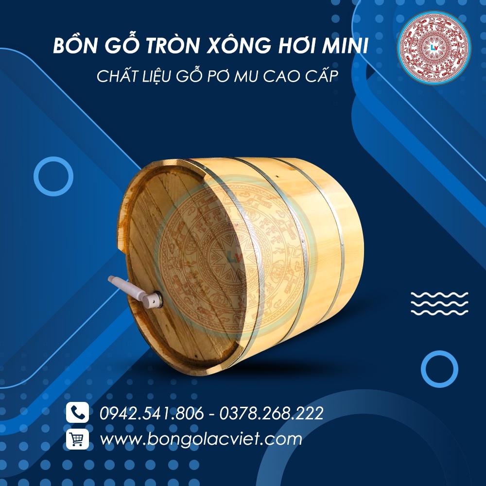 Bồn tắm gỗ Thông xông hơi mini cao cấp BTG05