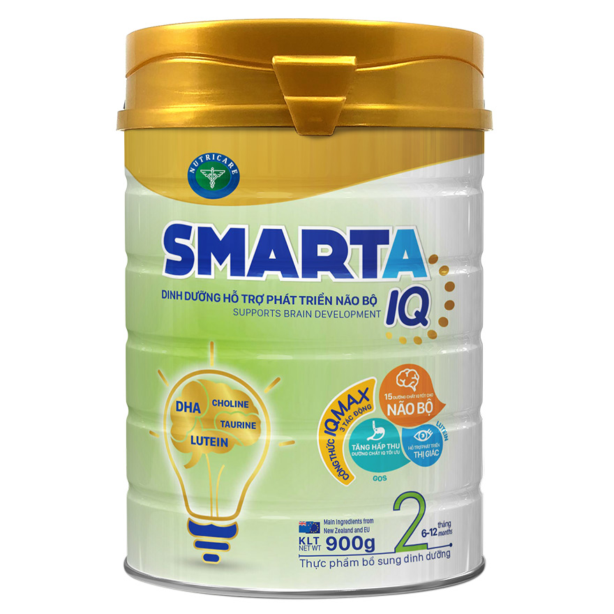 Sữa bột SmartA IQ 2 dinh dưỡng hỗ trợ phát triển não bộ cho bé 6-12 tháng tuổi (400g, 900g)