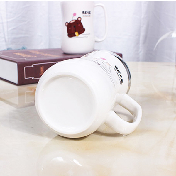 Ly Sứ Giữ Nhiệt Gấu Con Nắp Tráng Gương