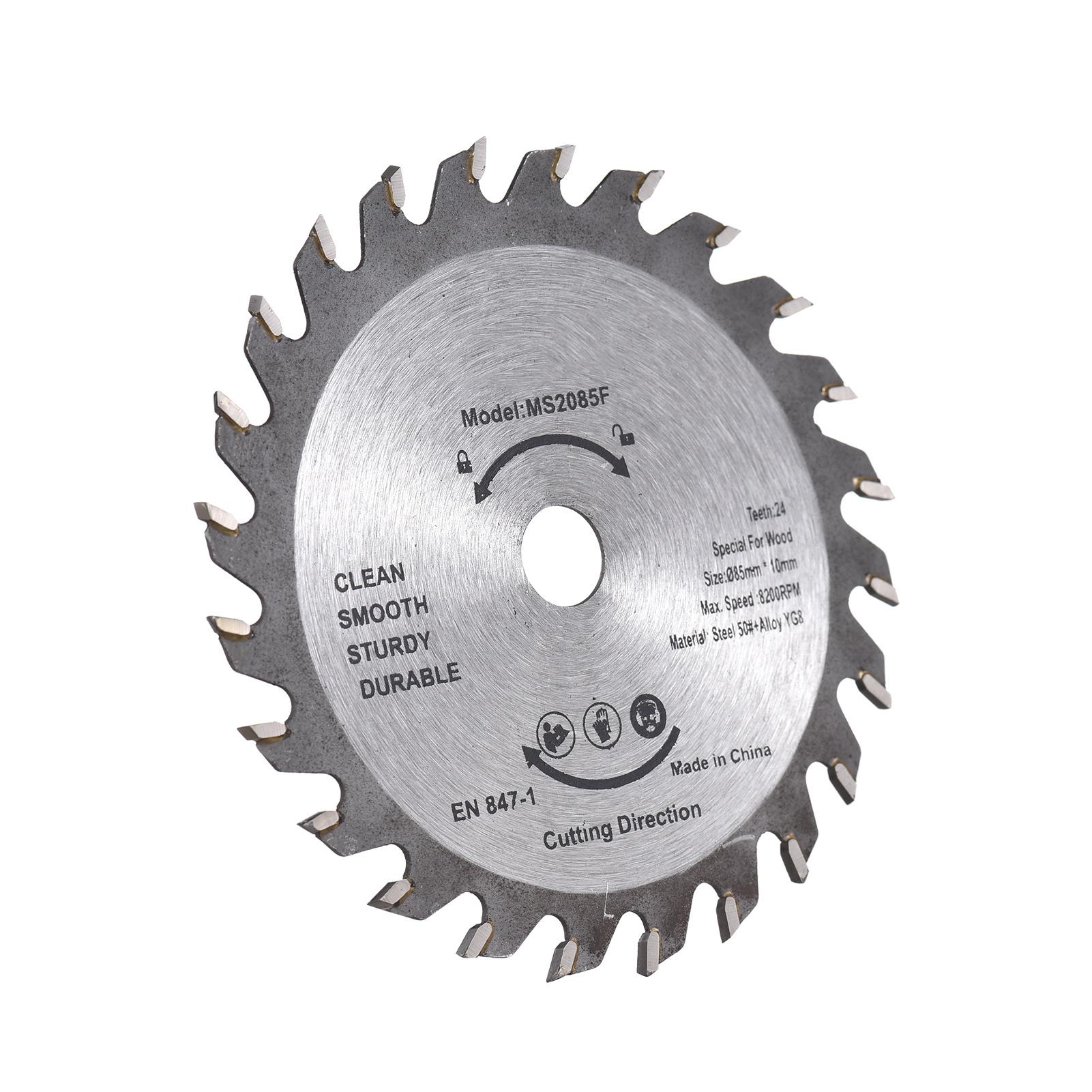 Wood Saw Blade TCT Wood Cutter 3-3/8inch 24-Teeth Carbide Circular Saw Blade Alloy Steel for Woodworking Wood Cutting 1-1/16'' Arbor