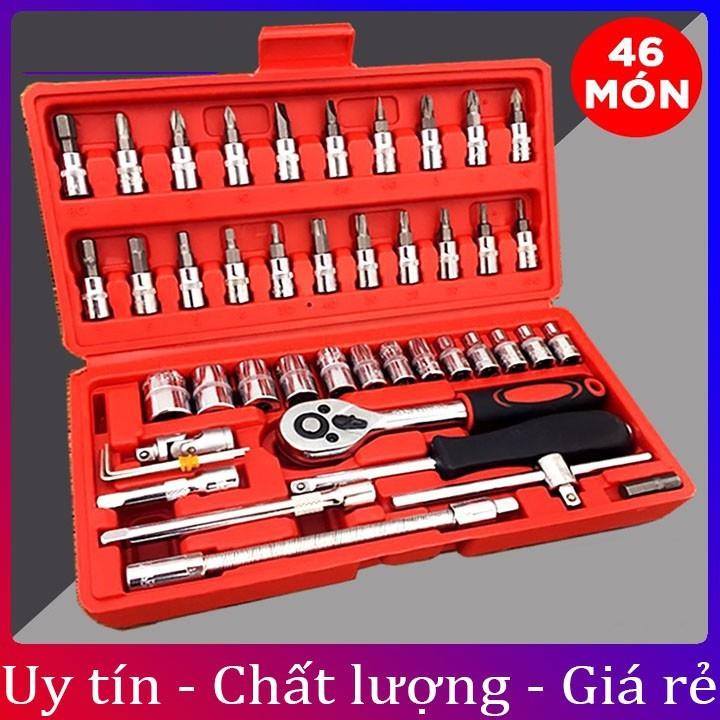 Bộ dụng cụ mở bu lông ốc vít, sửa chữa ô tô xe máy, đa năng 46 chi tiết