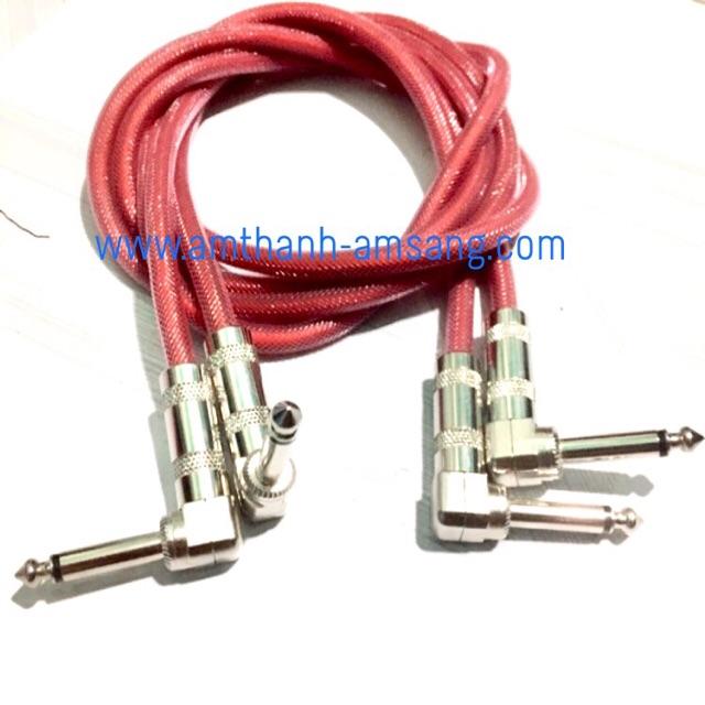 Dây Jack 6 ly cong, 02 dây 6,5ly cong dây tín hiệu âm thanh 2 đầu 6,5mm