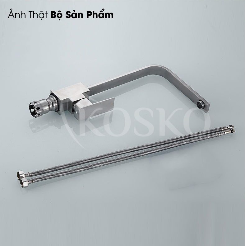 Vòi nước rửa chén KOSKO inox 304, vòi rửa chén bát thân dẹt phù hợp với nhiều loại bồn rửa chén và chậu rửa bát chén khác nhau