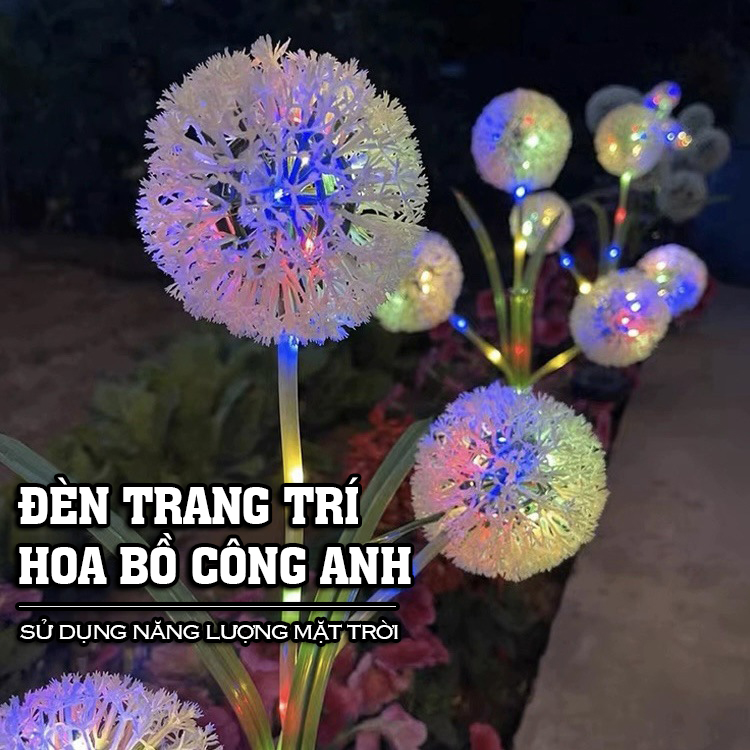 Đèn năng lượng mặt trời trang trí sân vườn hình hoa bồ công anh, tạo vẻ đẹp lung linh cho khu vườn - K1601