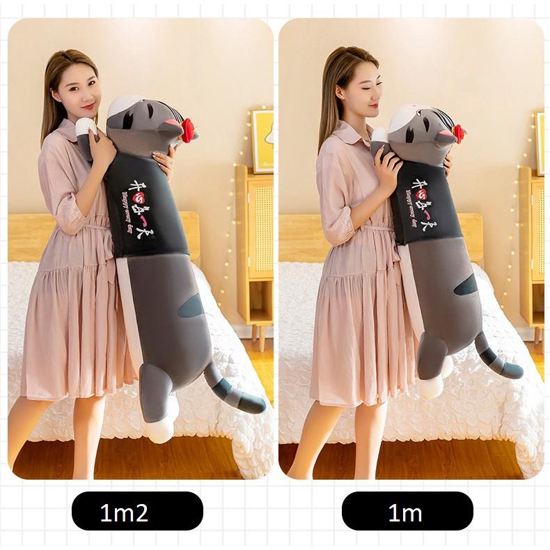 Gấu bông ôm dài Mèo Hoàng Thượng áo rời/ Mèo Thần Tài áo rời cao cấp, đủ size, cực mịn