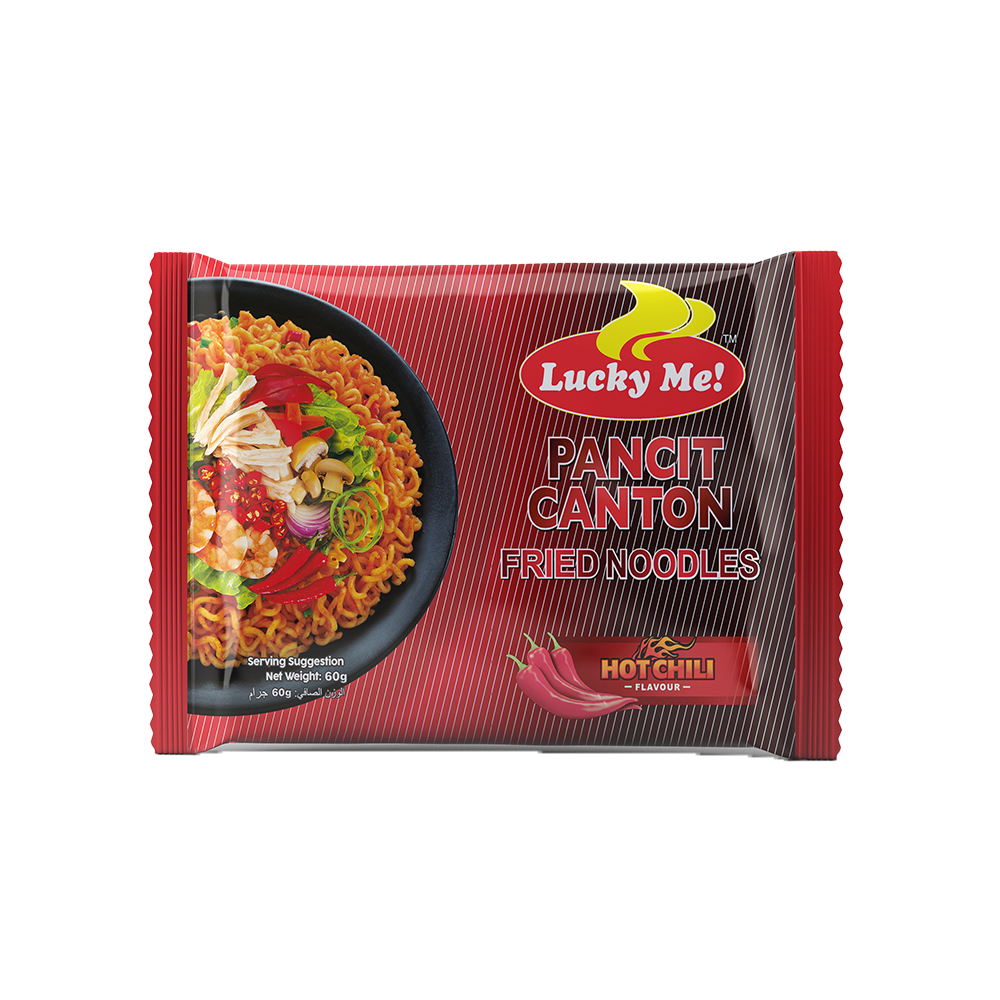 Lốc 6 gói mì xào Pancit Canton hương vị cay Lucky Me 60g