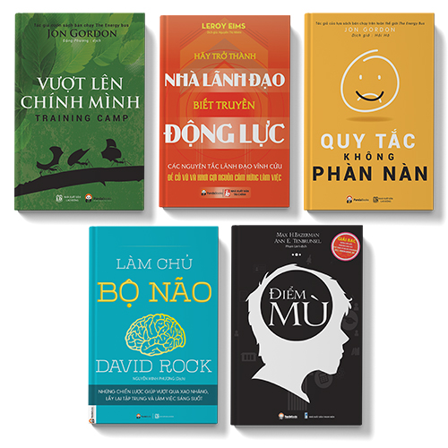 Bộ sách 5 cuốn:Làm chủ bộ não, Vượt lên chính mình, Quy tắc không phàn nàn, Hãy là nhà lãnh đạo biết truyền động lực,Điểm mù