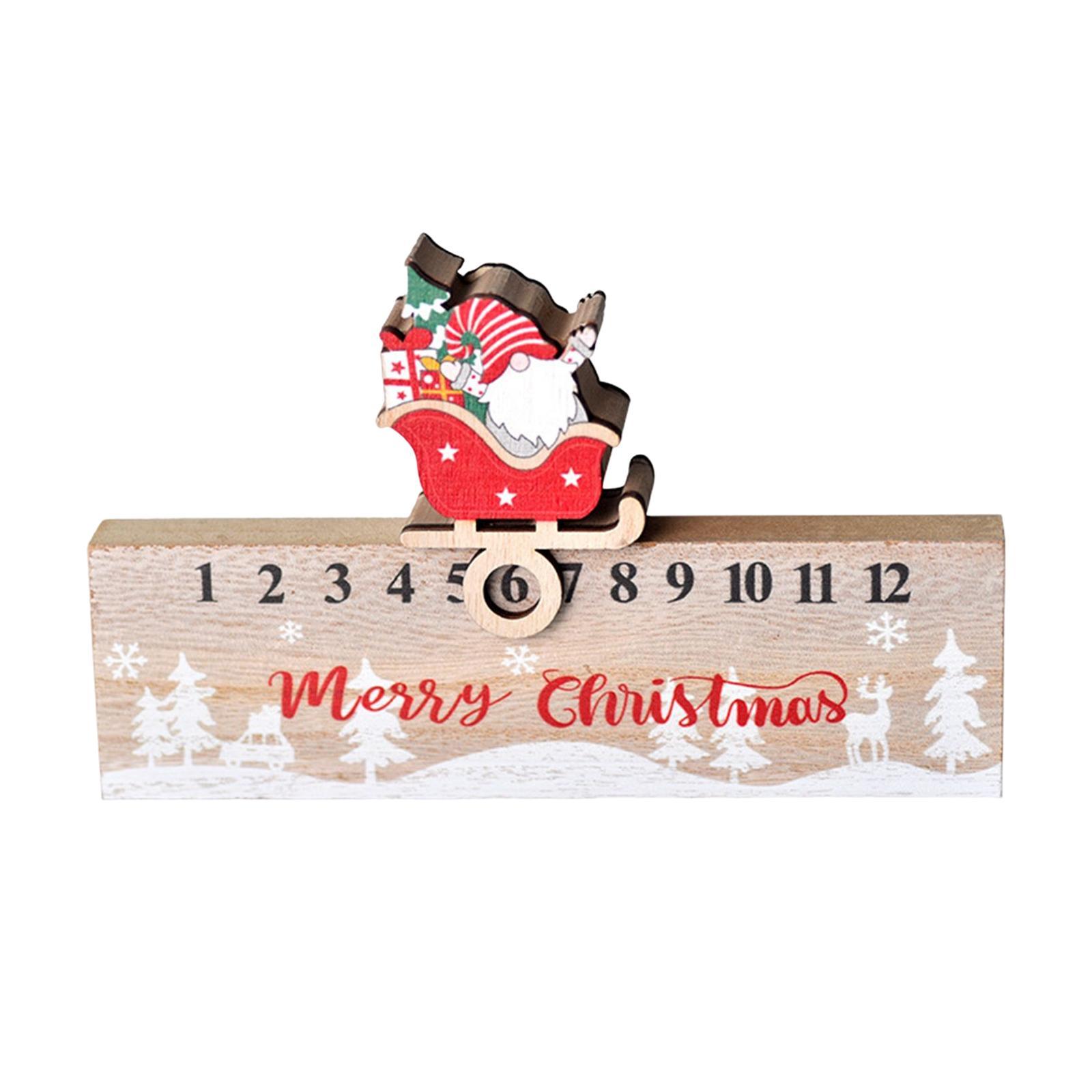 Christmas Desk Calendar Holiday Advent Calendar for Xmas Indoor Decoration