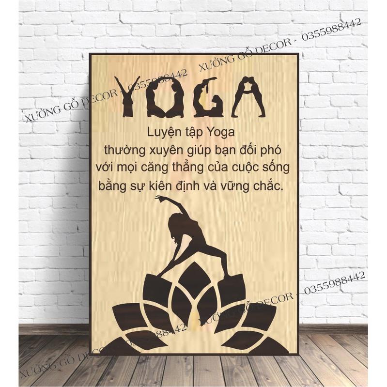 Tranh Treo Tường Yoga Trang Trí Phòng Thiền , Phòng Tập Yoga ... Bằng Gỗ