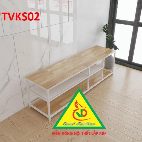 Kệ Tivi Khung Sắt Mặt Gỗ TVKS02 - Kệ Trang Trí - Nội thất lắp ráp Viendong ADV