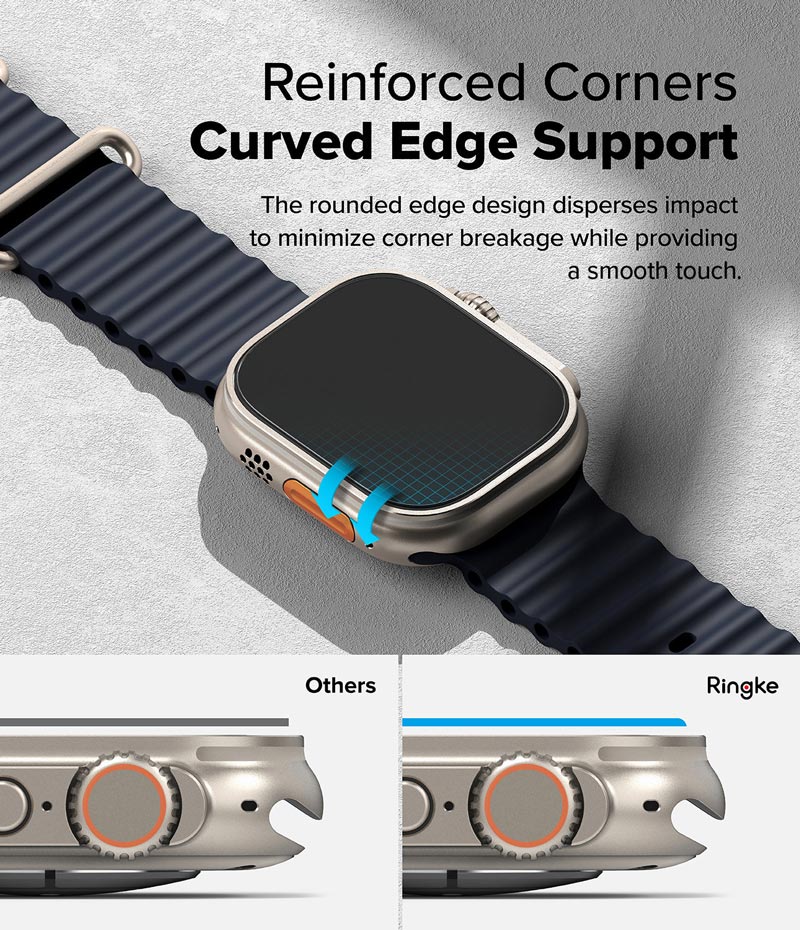 Bộ 2 dán cường lực Apple Watch Ultra 2/1 RINGKE Easy Slide Tempered Glass - Hàng Chính Hãng