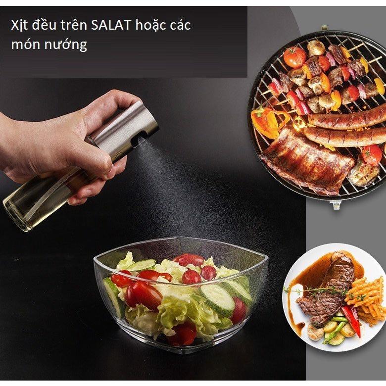 Bình xịt dầu ăn phun xương cao cấp thân thuỷ tinh dung tích 100ml