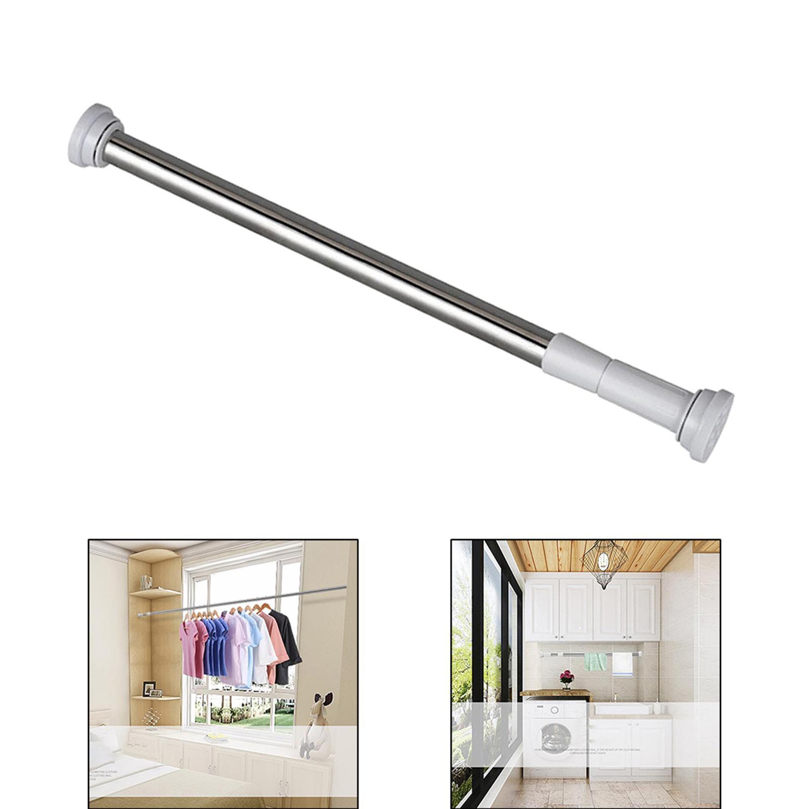 Stainless Steel Extendable Telescopic Curtain Tension Rod Window 50-80cm