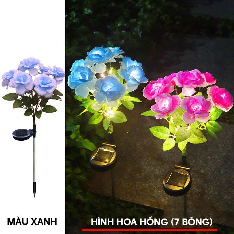 Đèn trang trí năng lượng mặt trời hoa hồng, tích kiệm điện, bóng siêu sáng, chống thấm nước - DA3154