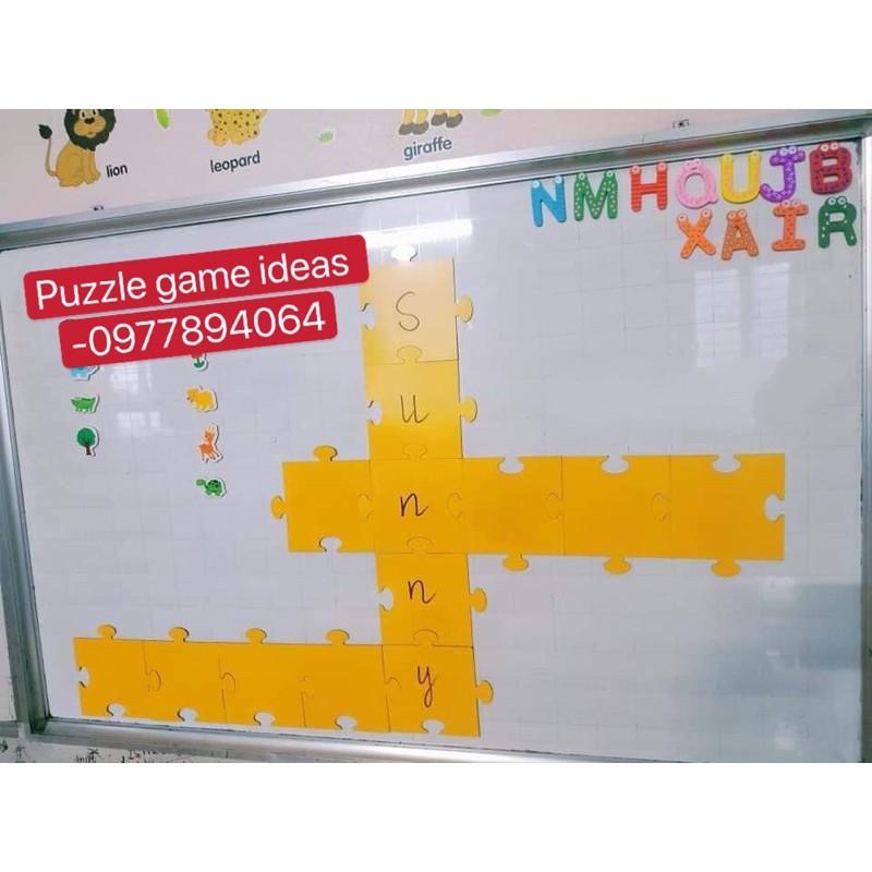 Set puzzle ghép từ màu vàng (10 miếng sẵn nam châm) giáo cụ dạy học hấp dẫn