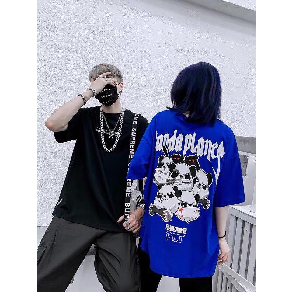 Áo tay lỡ unisex nam/nữ in chữ PANDA PLANET. Áo tay lỡ form rộng. Áo thun unisex.