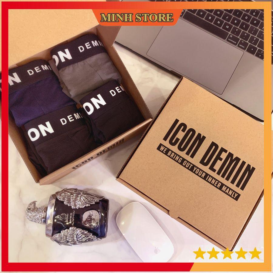 Combo 4 Quần lót nam Boxer ICON Demin, Quần sịp đùi nam ICON thun lạnh cao cấp kháng khuẩn - MS66