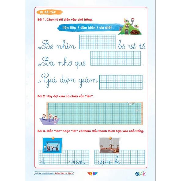 Sách - Combo Bài Tập Hằng Ngày Toán và Tiếng Việt lớp 1 - Cánh Diều - Tập 1