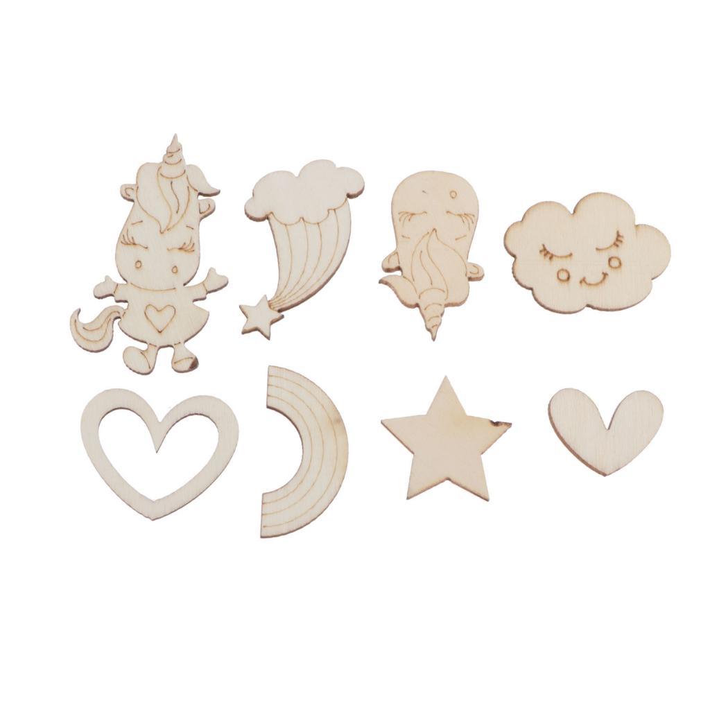 30x Bulk Wooden Shapes Blank Wood Hearts Art Craft Card Making