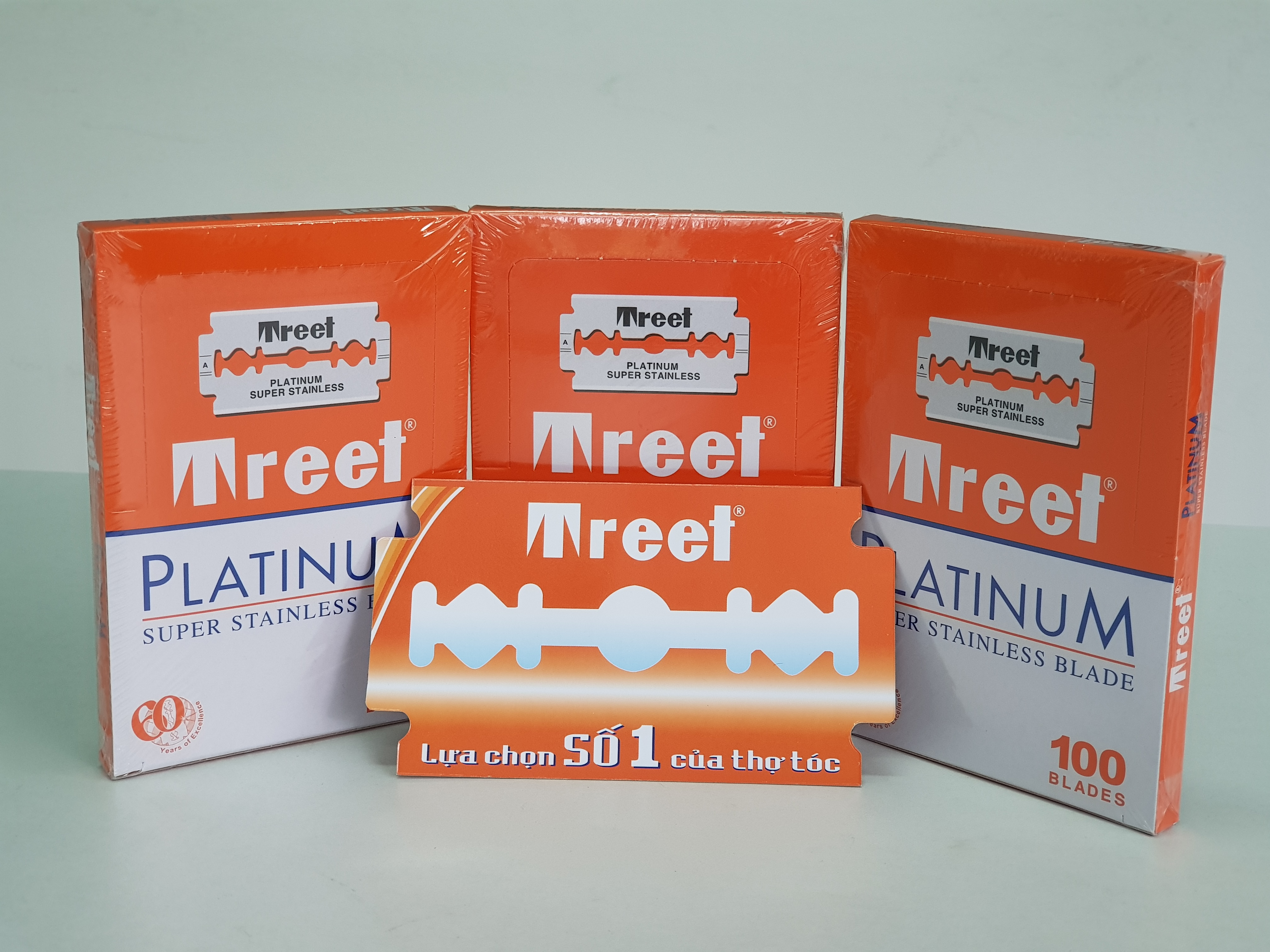 3 hộp Lưỡi lam Treet cam (Treet Platinum) hộp 100 lưỡi + Tặng Lux và mẫu thử