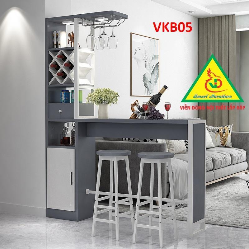 Quầy bar mini kết hợp tủ rượu VKB05 - Nội thất lắp ráp Viendong Adv