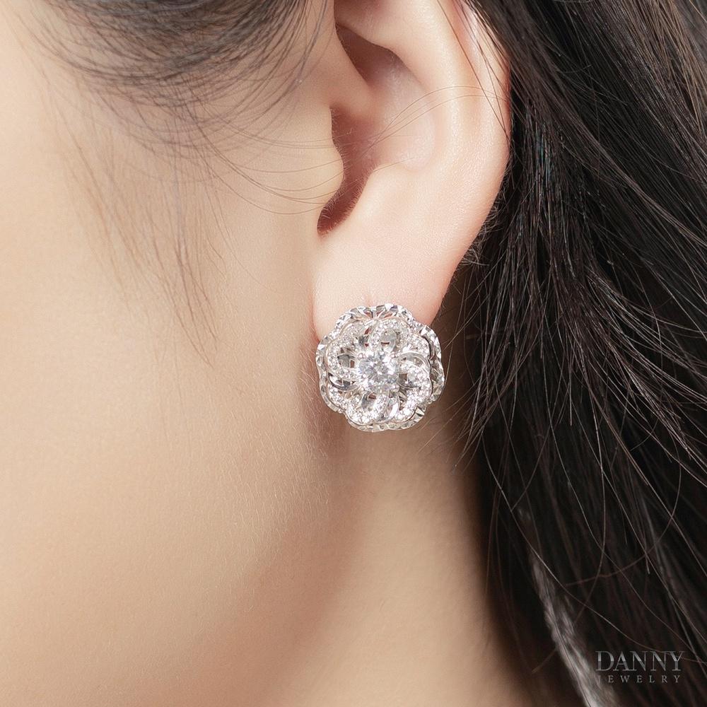 Bông Tai Nữ Bạc 925 Danny Jewelry Xi Bạch Kim Đính Đá CZ NI4GZ019