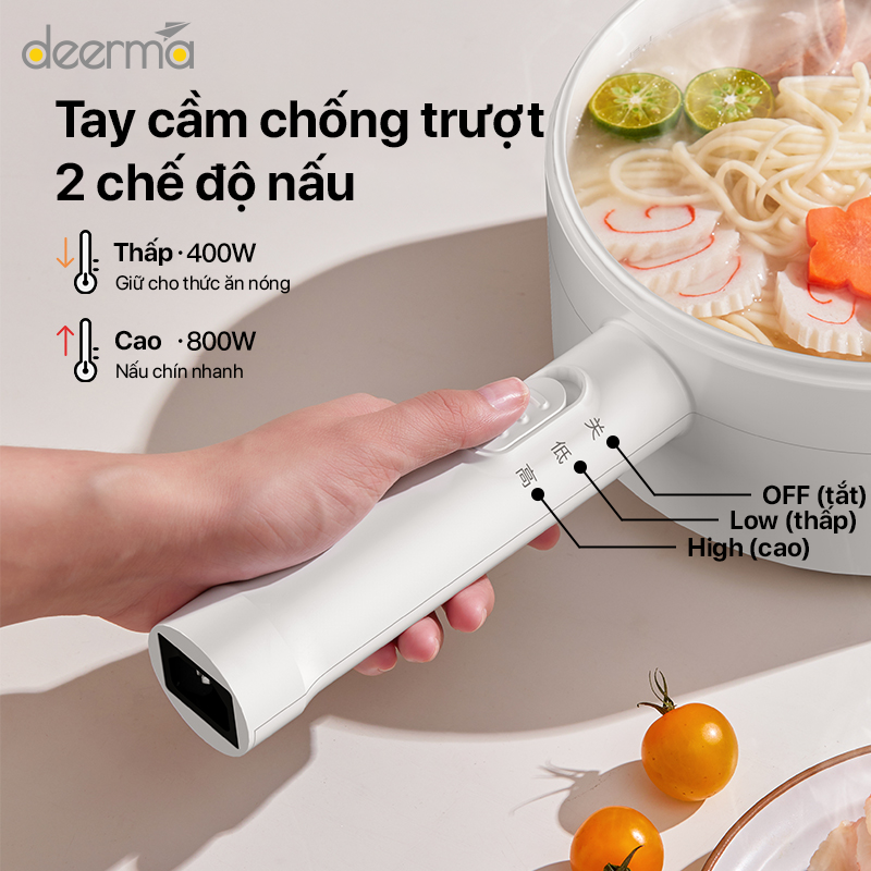 Nồi Lẩu Điện Mini Đa Năng Deerma DG15 - Hàng Nhập Khẩu