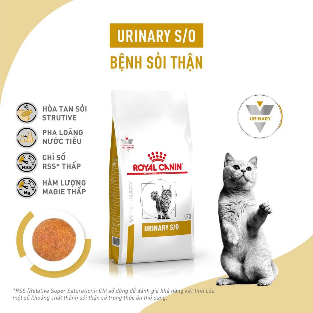 thức ăn hạt Urinary S/O hãng royal canin dành cho mèo bị sỏi thận hoặc ngăn ngừa sỏi thận