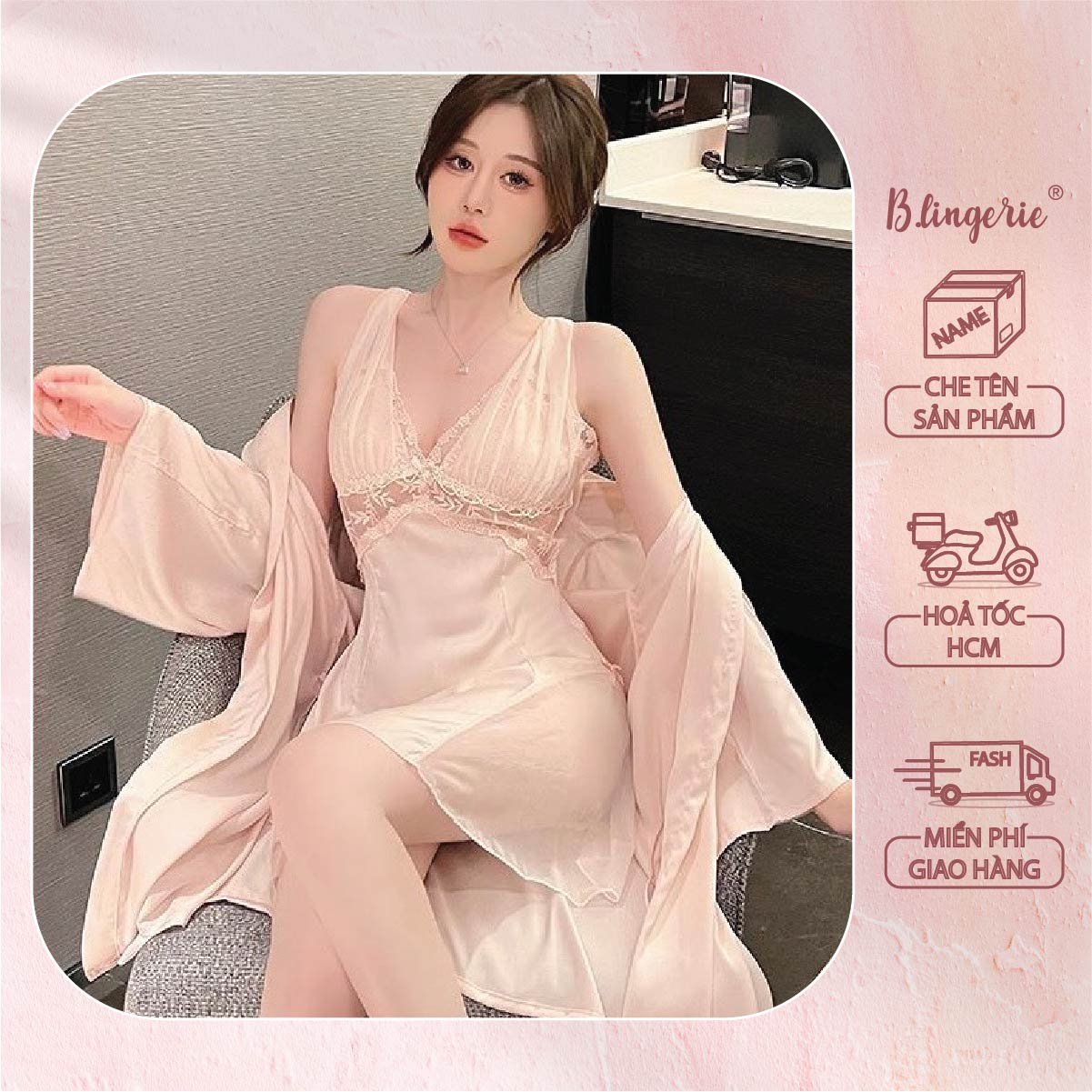 Đầm Ngủ Lụa Quý Phái (Không kèm áo choàng) - B.Lingerie