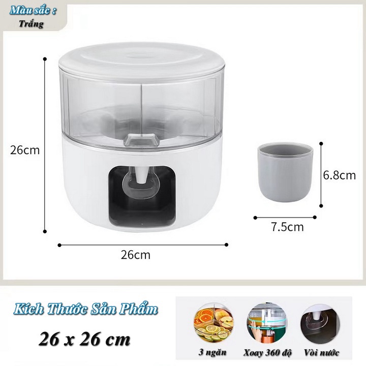 It shop - Bình đựng nước trái cây 3 ngăn Kettle Pot có vòi xoay 360