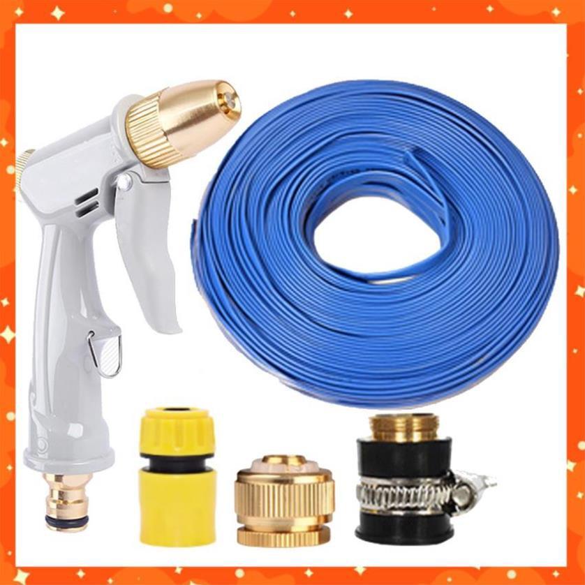 Bộ dây vòi xịt nước tưới cây rửa xe,tăng áp 3 lần, loại 20m (cút nhựa nối đồng nhựa) 206846
