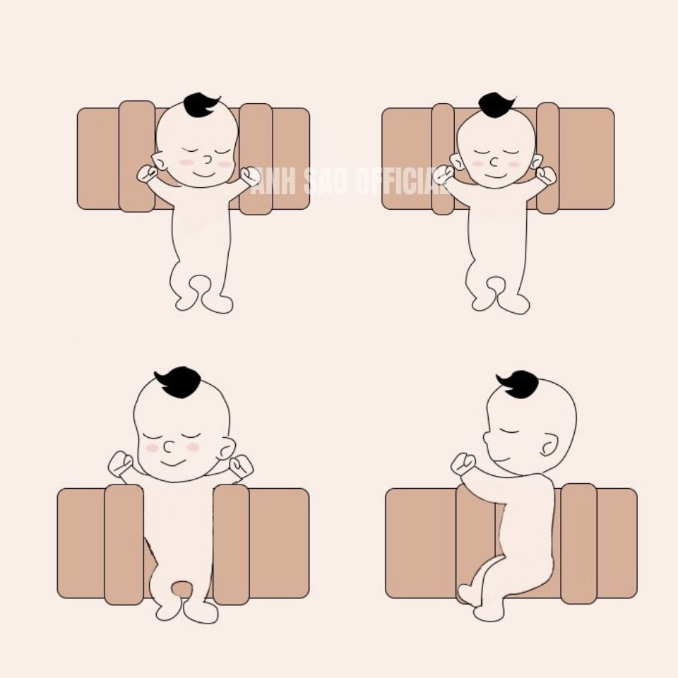 Gối Định Hình Đầu Cho Bé Sơ Sinh Cao Cấp Ánh Sao Chắc Chắn Có Khoá Dán Hỗ Trợ Đầu Cổ Thoáng Khí