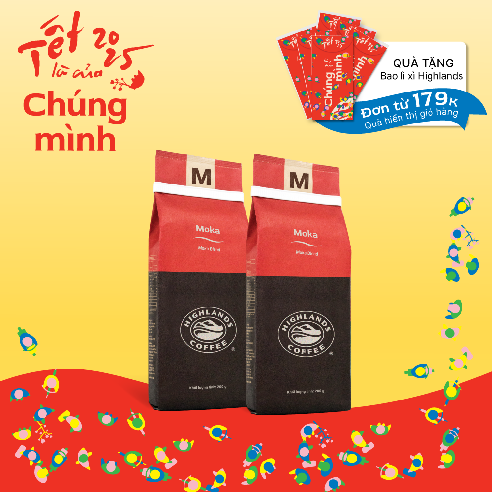 Combo 2 Gói Cà Phê Rang Xay Moka Highlands Coffee 200G