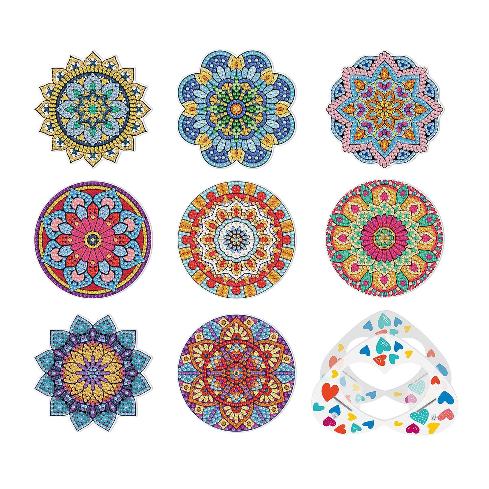 8 Pieces DIY Handmade Painting Coasters Kids for Desktop Cafe Home Decoration