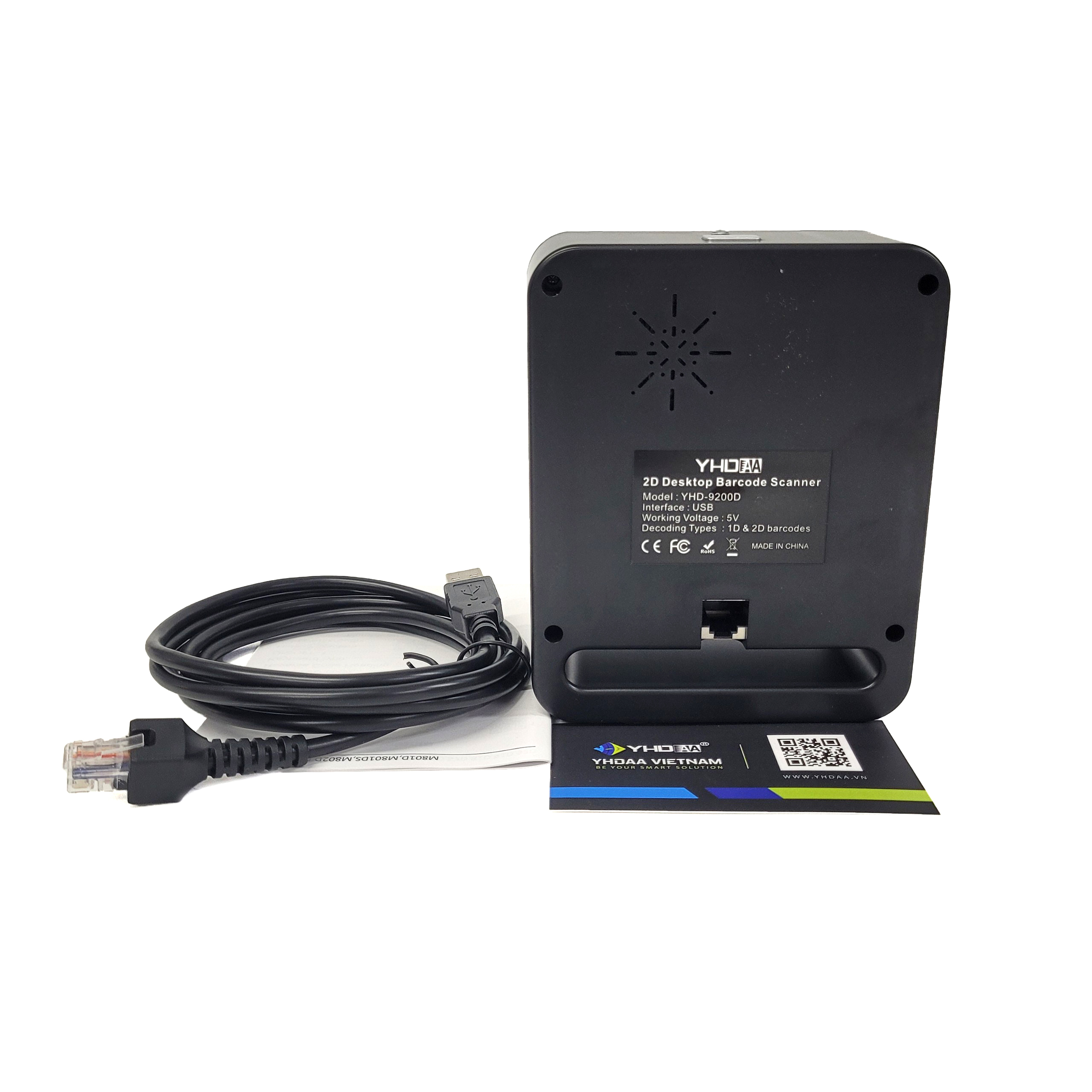 Máy quét mã vạch để bàn YHD 9200D 2D đọc mã vạch Barcode Qrcode cắm dây trực tiếp dùng trong Siêu thị, Cửa hàng lớn - Hàng Nhập Khẩu