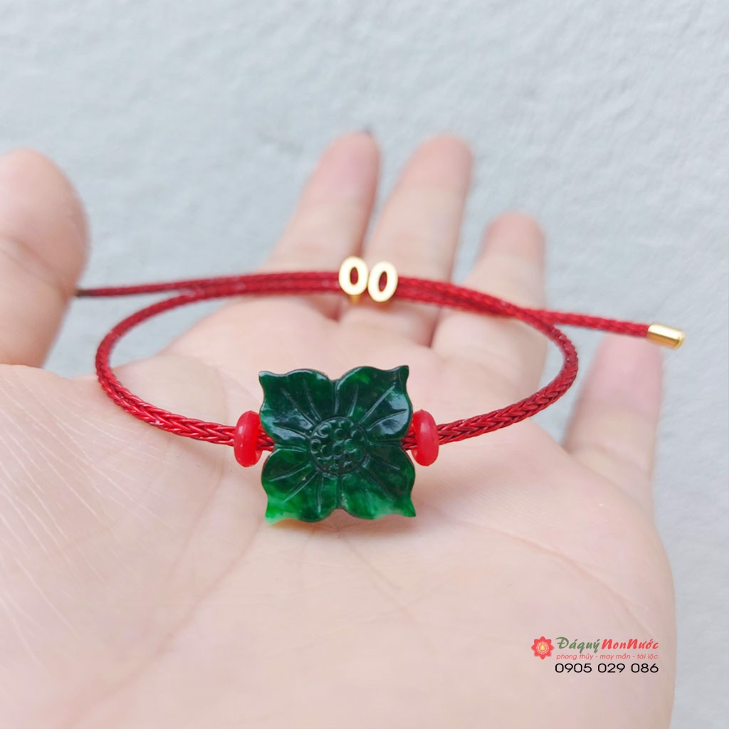 Vòng tay Nữ đá ngọc sơn thủy hình bông hoa - đá Non Nước