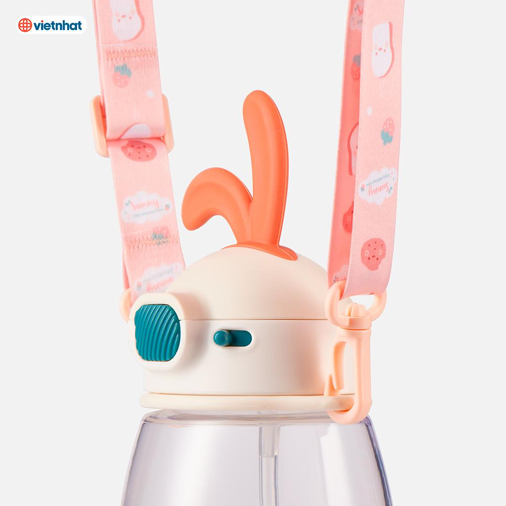 BÌNH NƯỚC NHỰA TAI THỎ 600ML HOKORI 0083 - TADAHOME