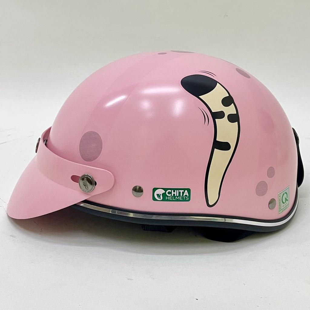 Mũ Bảo Hiểm 1/2 Đầu CHITA HELMETS CT6B1 tem Mèo mặc áo