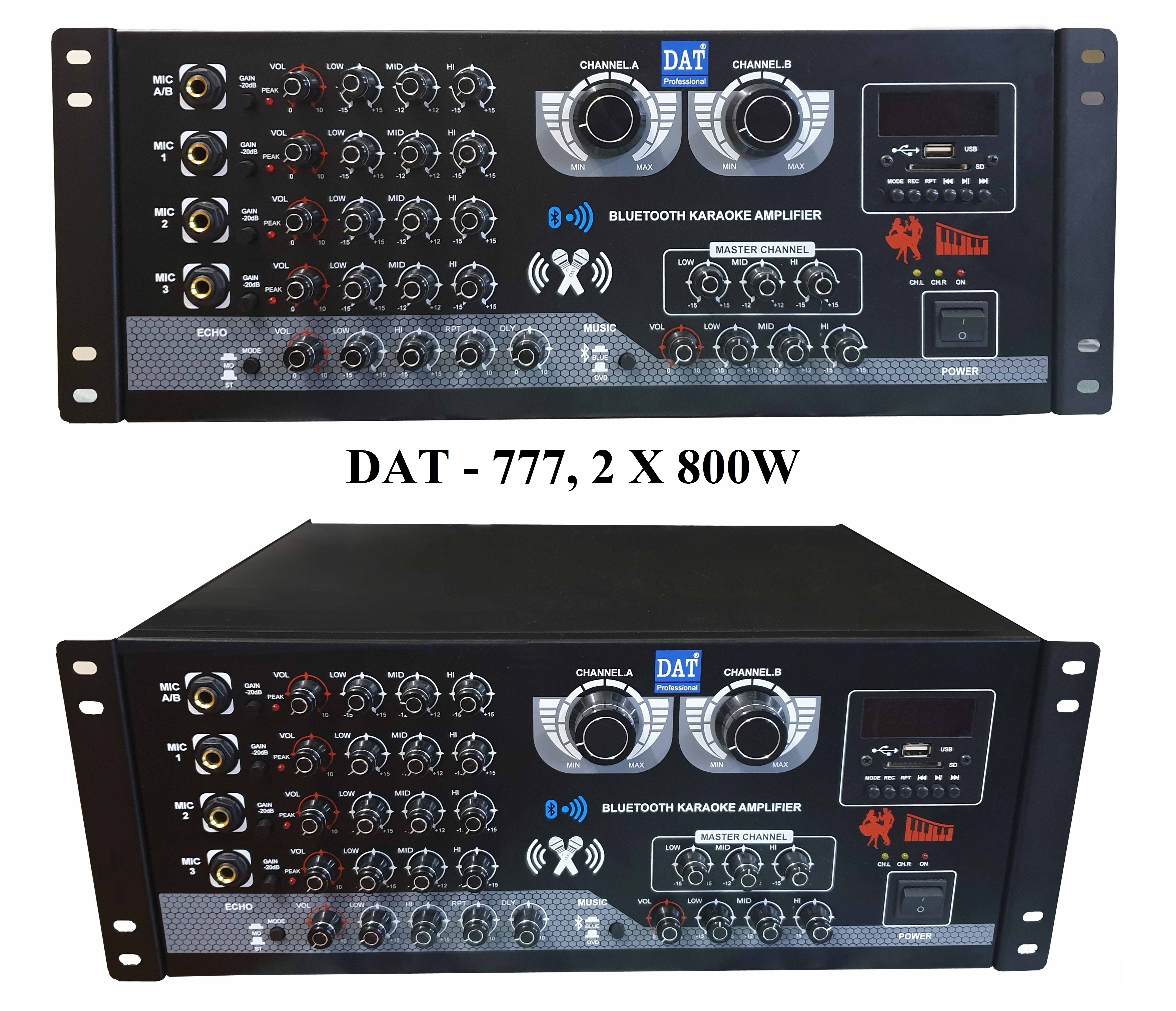 AMPLIFIER DAT-777 + 2 MICRO NHÔM  UHF HÀNG CHÍNH HÃNG