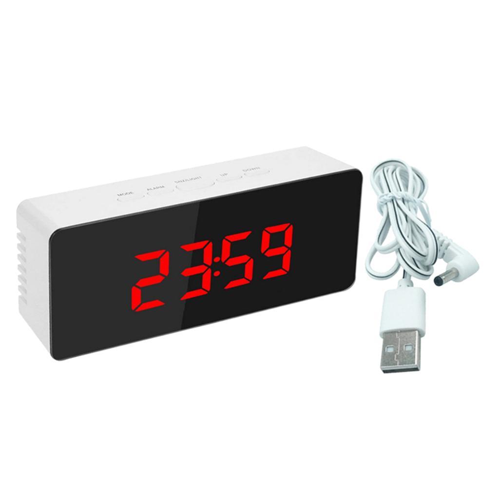 Surface Alarm Clock Led Display Desktop Clocks for Adults Bedroom Red