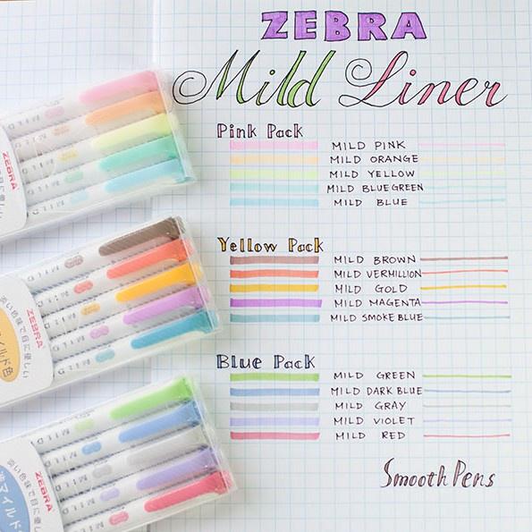 Bút đánh dấu 2 đầu Zebra Mildliner Nhật Bản - Bút highlight Mildliner