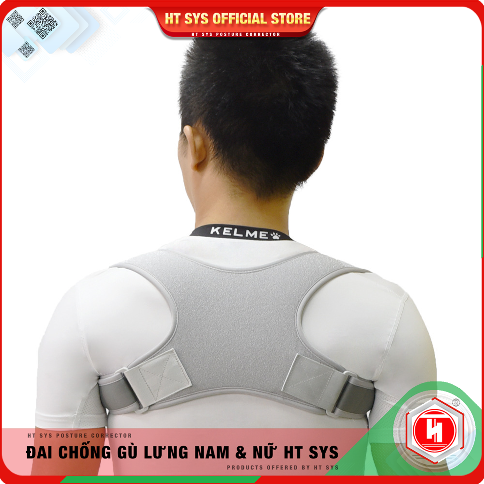 Đai chống gù lưng nam nữ HT SYS -  Đai giúp định hình cột sống - Điều chỉnh tư thế của lưng - Phù Hợp Với Mọi Độ Tuổi - Chữa Hiệu Quả Chứng Gù Lưng, Lưng Tôm, Cong Vẹo Cột Sống