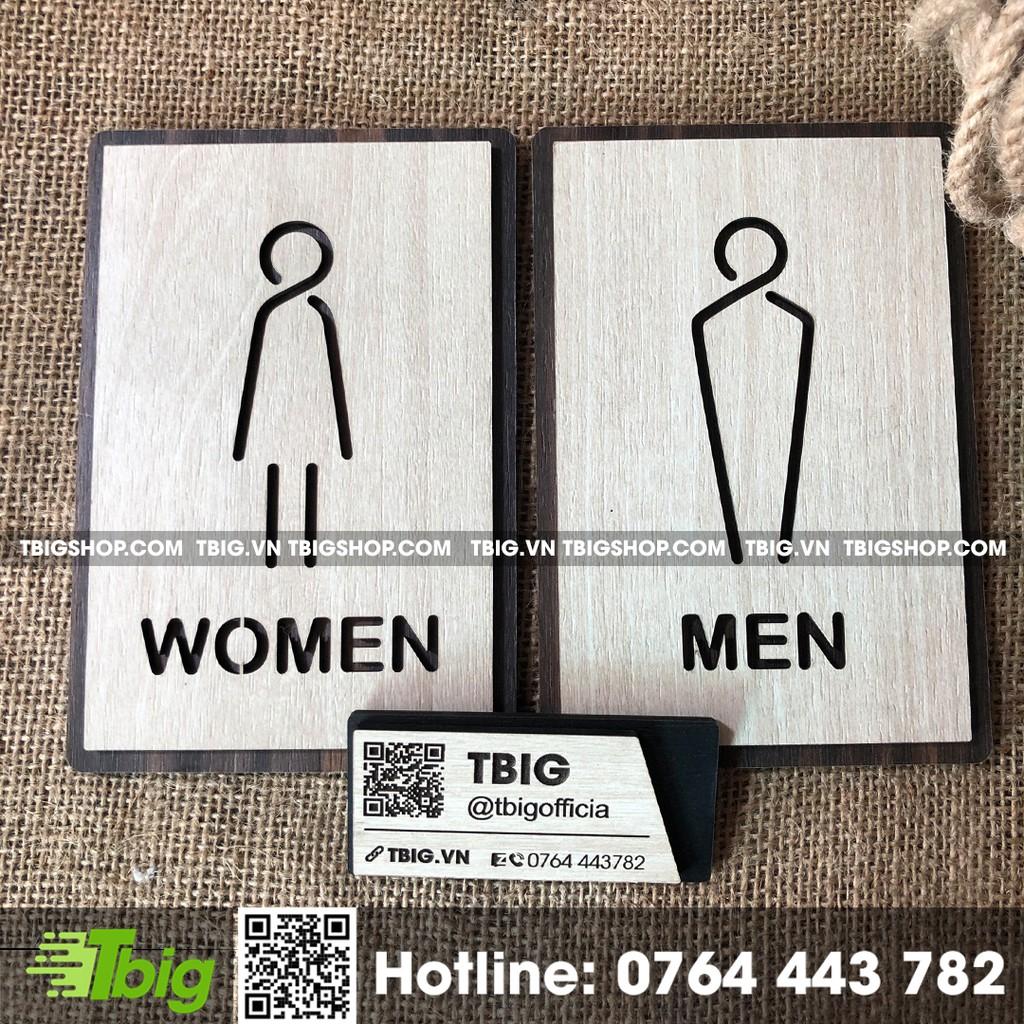 Bảng Toiet Men - Women cắt laser 2 lớp bằng gỗ