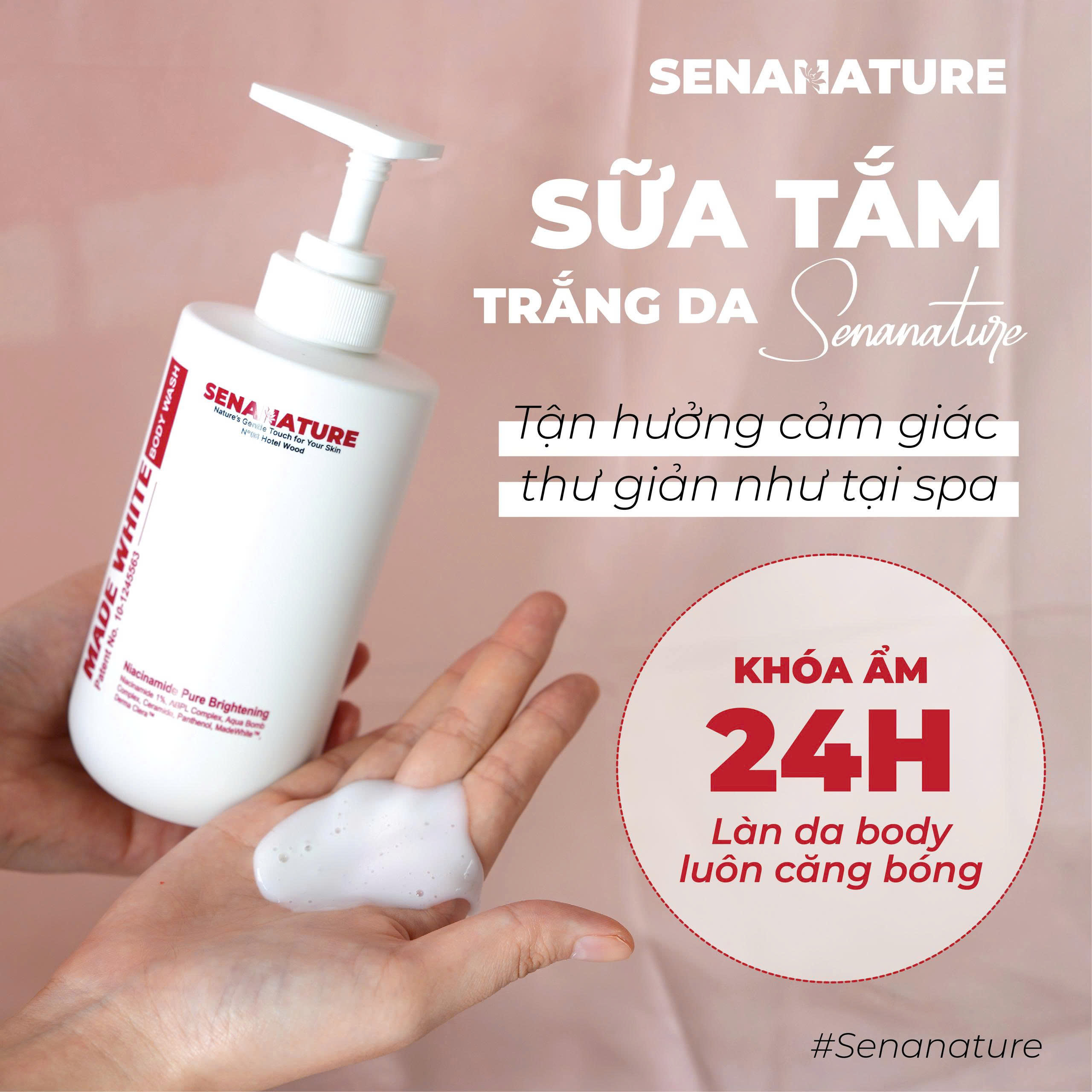 Sữa tắm trắng da SENANATURE MADE WHITE BODY WASH 500ml