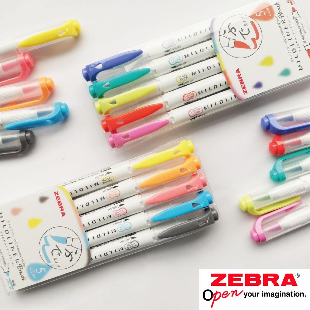 Viết Dạ Quang Zebra Mildliner Brush đầu cọ 25 màu - 1 cây