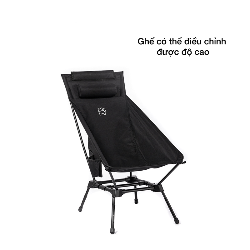 Ghế cắm trại mặt trăng gấp gọn có tựa đầu Blackdog BD-YLY003