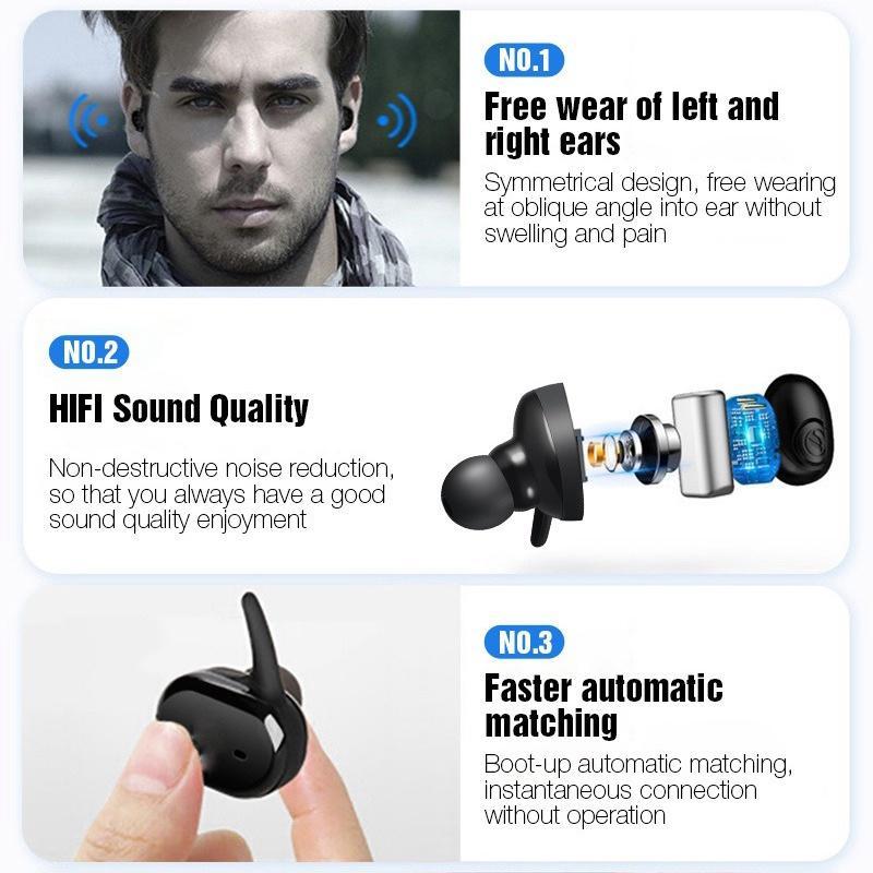 Tai nghe nhét tai không dây TECSIRE TWS bluetooth 5.0 tích hợp mi cờ rô chất lượng cao