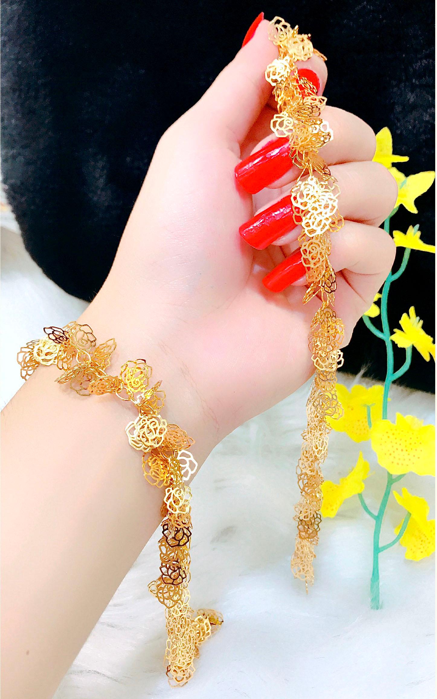 Lắc Tay Nữ Mạ Vàng 18K 0700602186 - Mang Đi Chơi, Đi Tiệc Rất Đẹp - Tặng Kèm Hộp Trang Sức