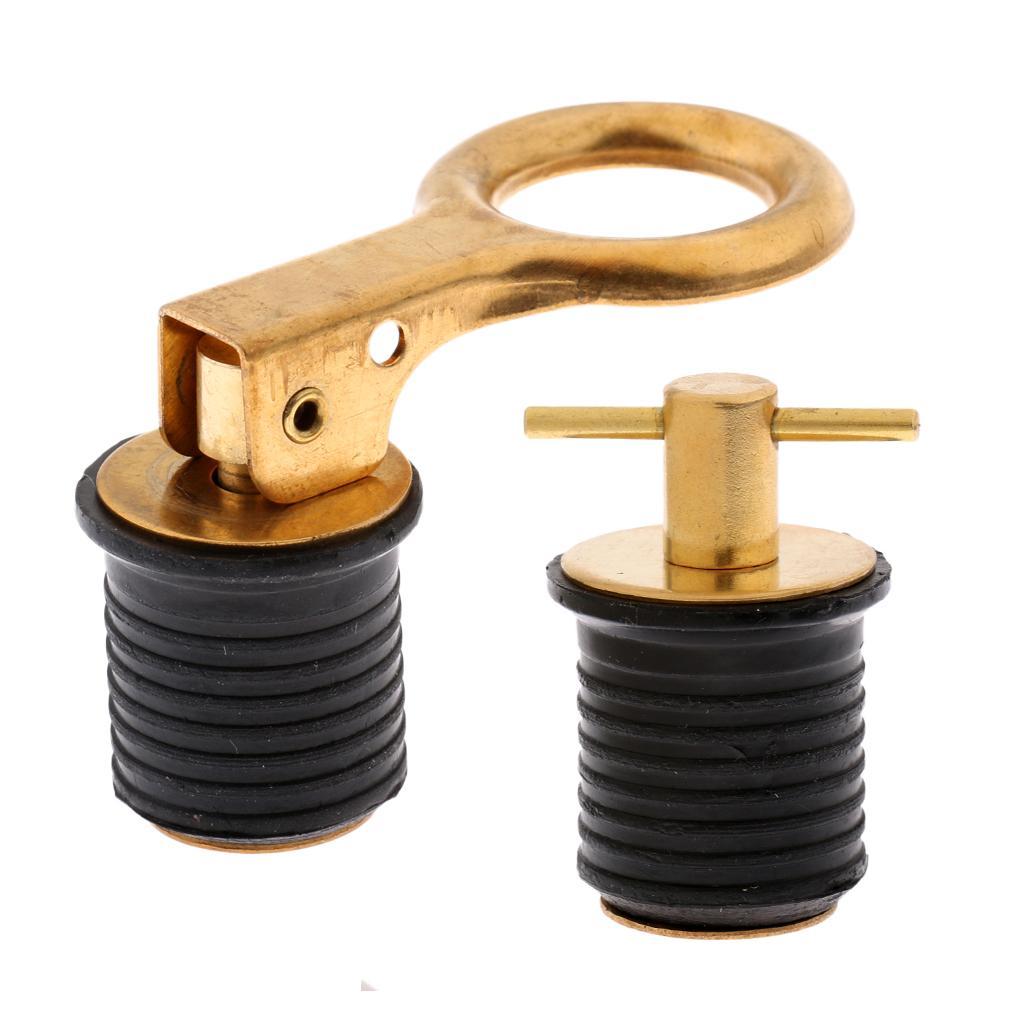 2 Pieces Drain Plug Brass Turn Tite / Snap Tite Boat Bilge Drain Plugs Accessories