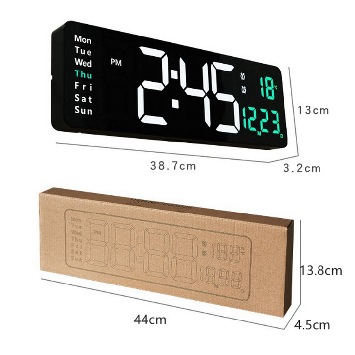 Đồng Hồ Điện Tử Treo Tường DIGI Week LED 3D Có Remote Điều Khiển Từ Xa - Home and Garden